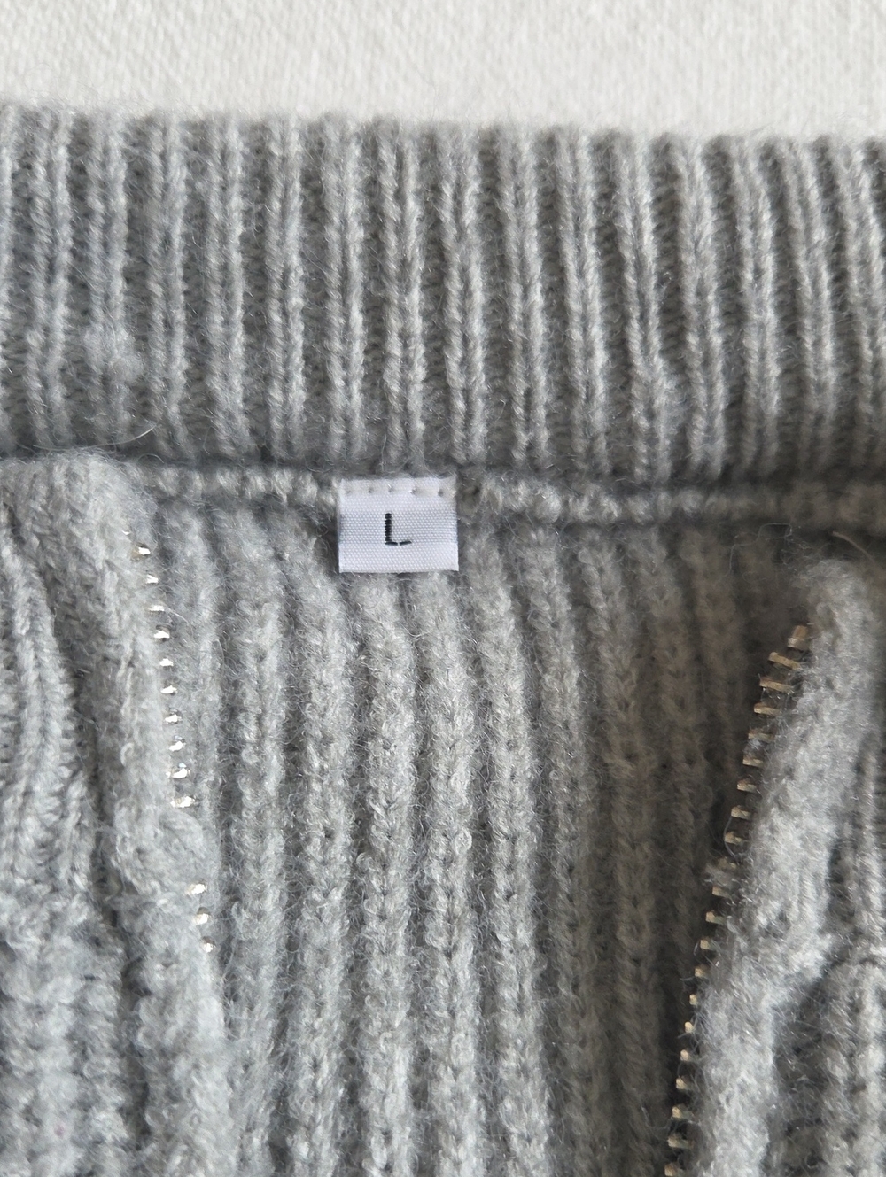 Women's Grey Ans White Striped Half-Zip Sweater - Picture 4 of 8